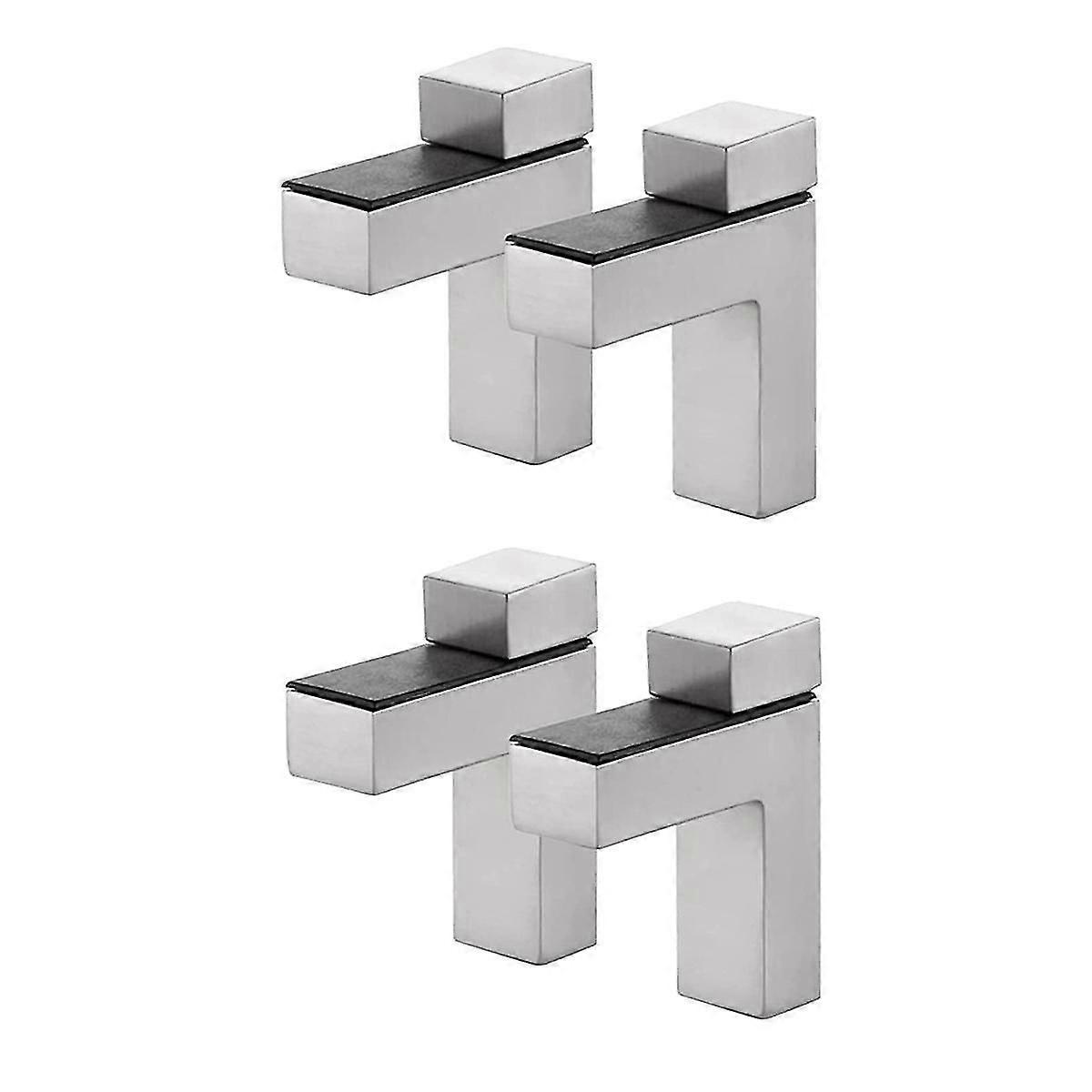 4pcs Solid Metal Adjustable Wood/glass Shelf Bracket Wall Mount, Brushed Silver