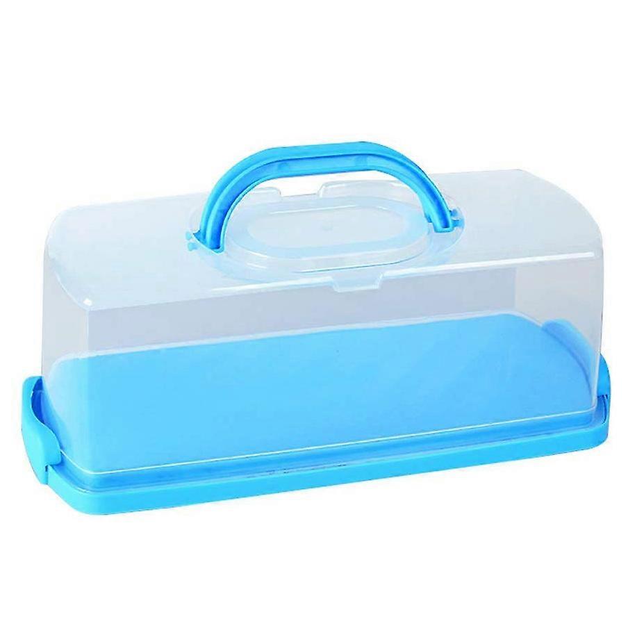 Portable Bread Box with Handle Loaf Cake Container Plastic Rectangular Food Storage Keeper Carrier