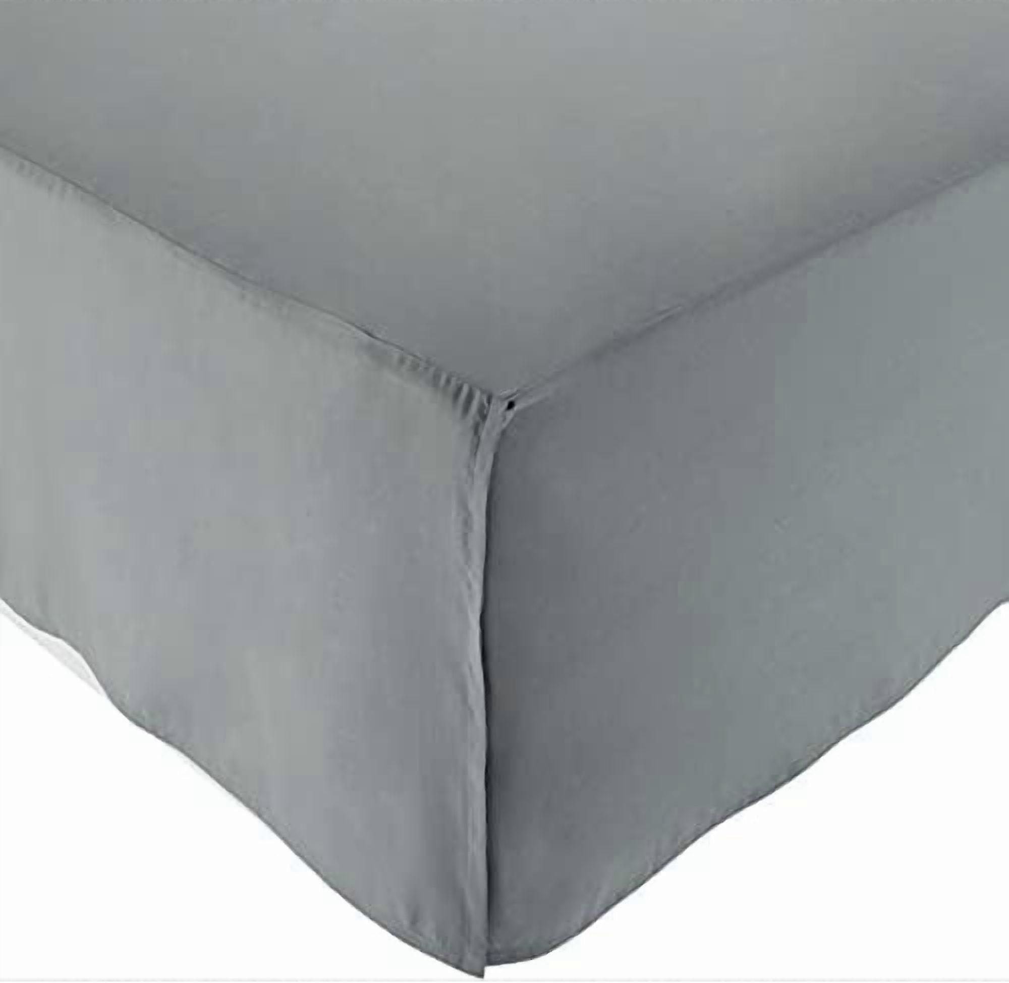 Lightweight Pleated Bed Skirt, King, Dark Grey, Solid