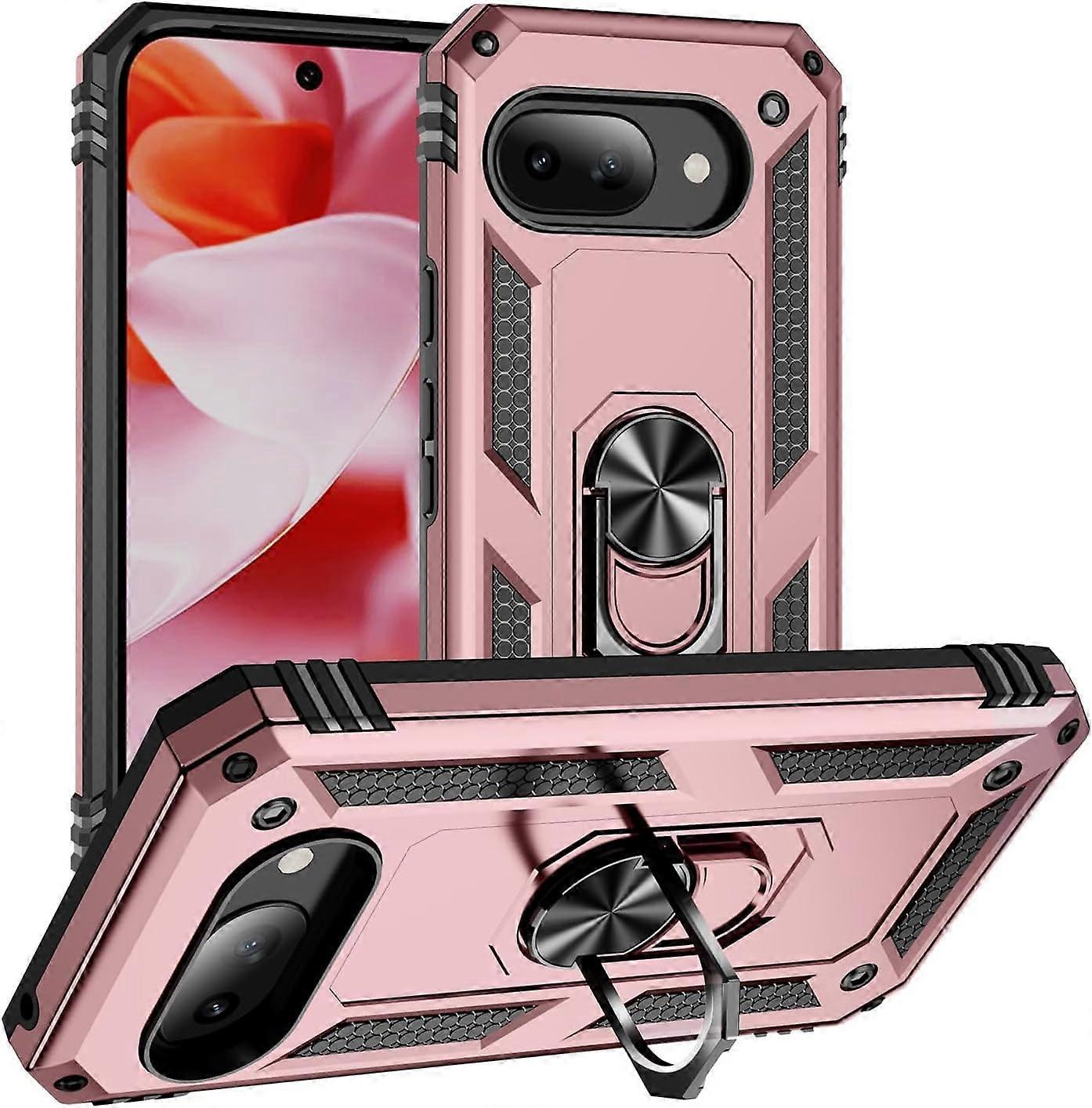 Google Pixel 9A Case with Ring Holder, Military-Grade Shockproof Case + Screen Protector, Compatible with Google Pixel 9A