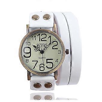 Smartwatches voor dames en heren - Vintage horloge met leren band voor dames en heren - Polshorloge met quartz uurwerk
