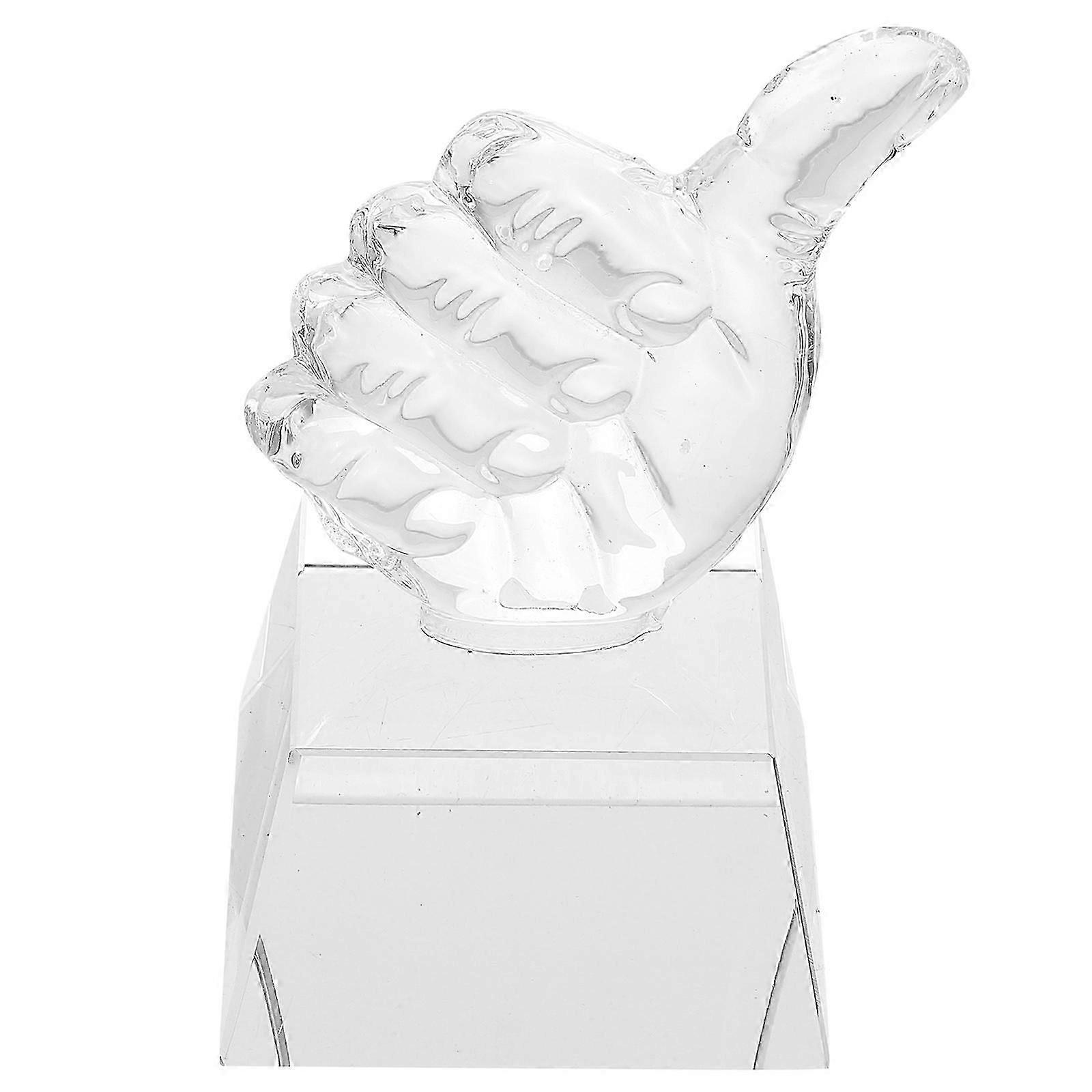 Creative Trophy Decor Crystal Thumb Shaped Trophy Model for Decor 3Pcs