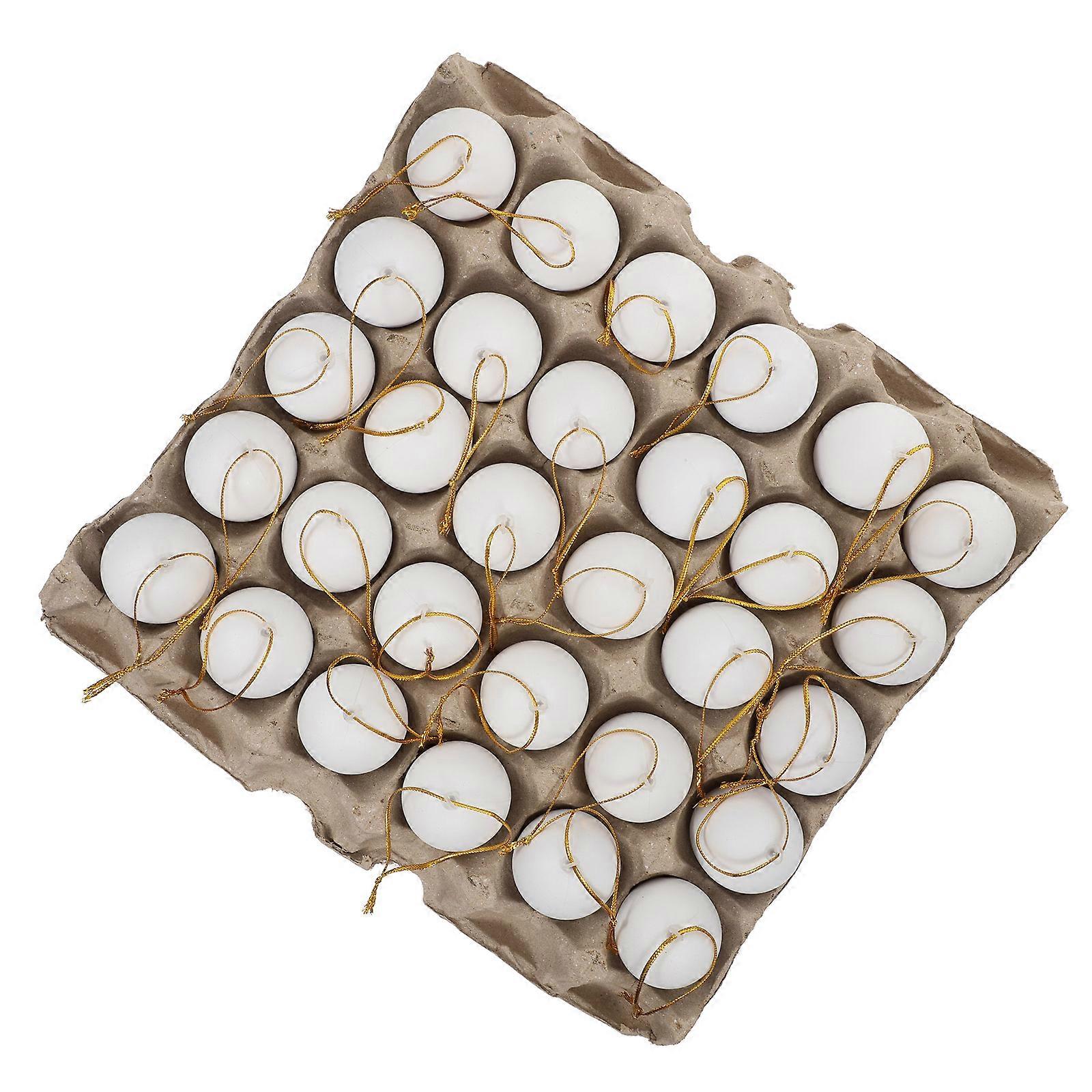 White Easter Eggs Plastic Ornaments for DIY Easter Decor 3Sets