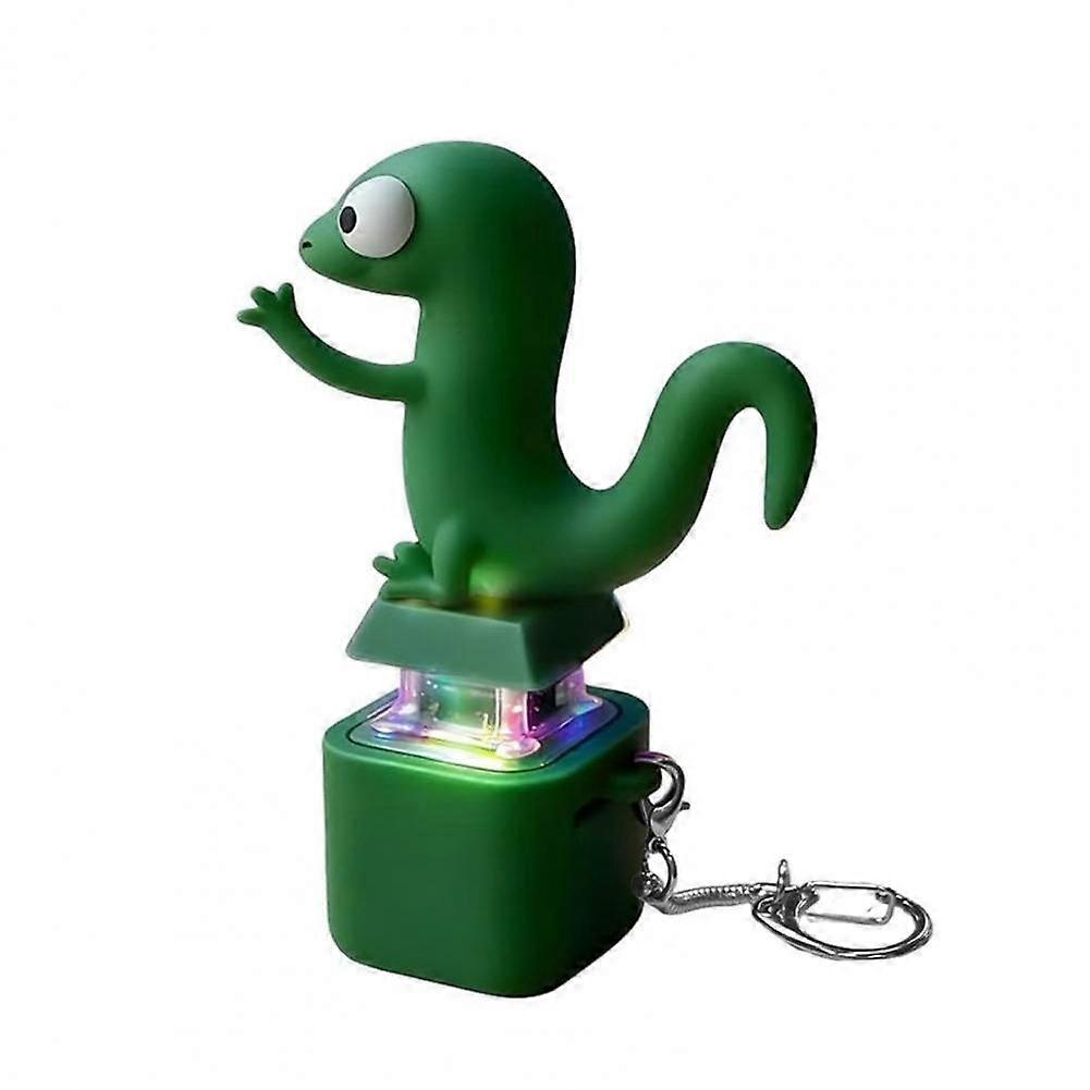 Lizard Button Keychain Decompression Toys Funny Lizard Sounds And Flash Effects Rechargeable