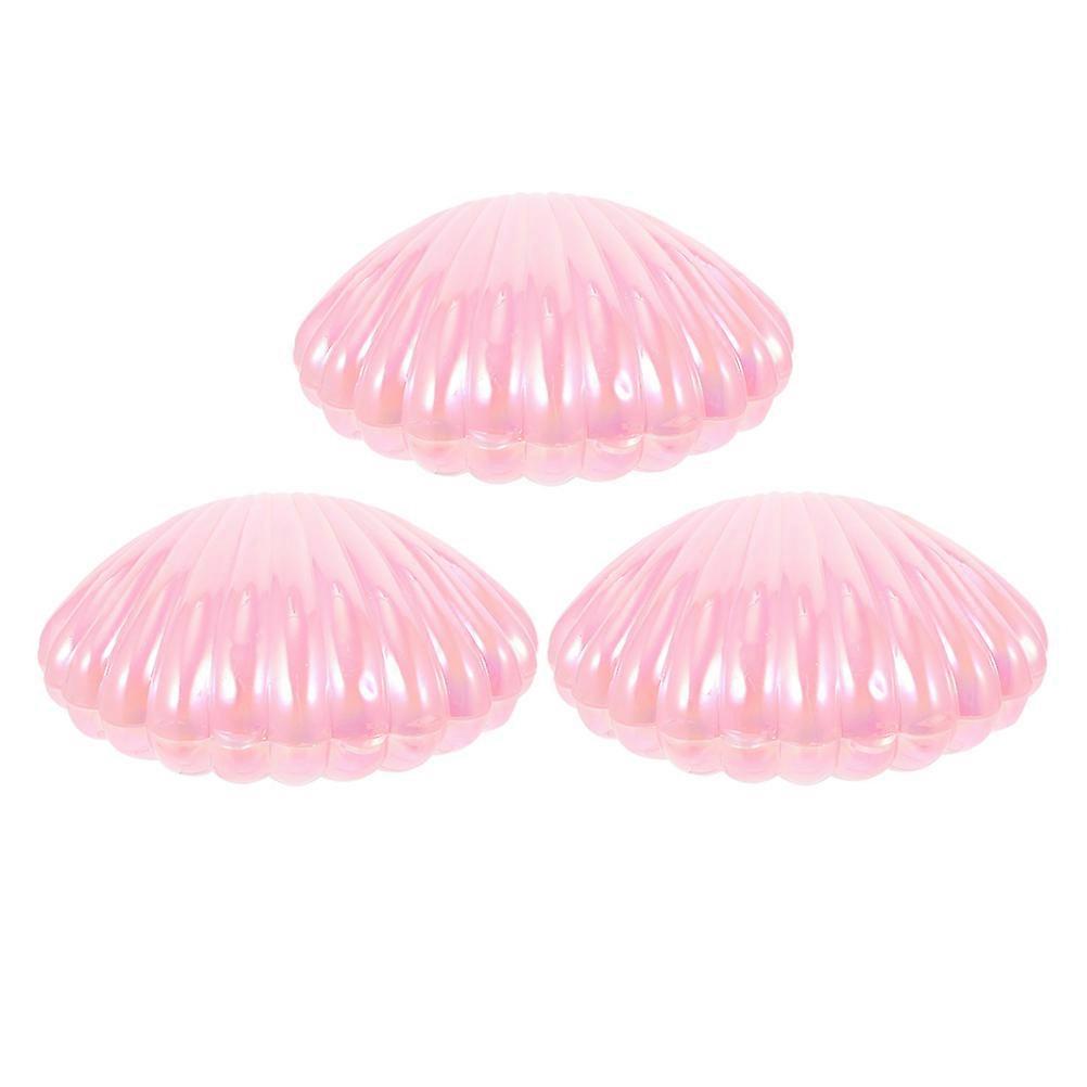 Candy Seashell Boxes Plastic Storage Boxes for Home Use 3Pcs Pink Shell