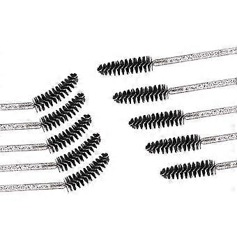 100 PCS Disposable Mascara Brushes Crystal Eyelash Brushes Mascara Wands Applicator Eyelash Extensions Makeup Tools Eyebrow Brush (Black)