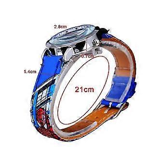 Reloj de pulsera de cuarzo con diseño de Spiderman para niños, de piel sintética, modelo WG-26.