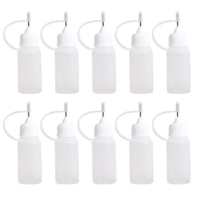 10pcs 10ml Plastic Squeezable Tip Applicator Bottle Dropper Bottles With Needle