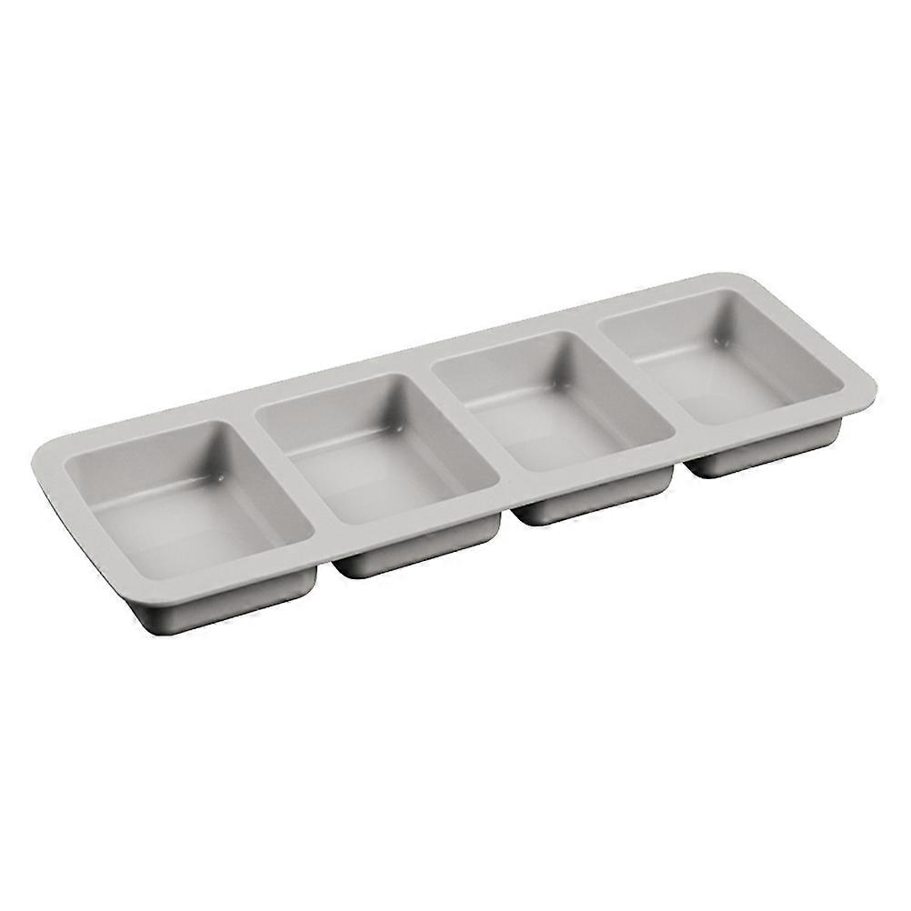 Grey Silicone Soap Mold for DIY 2Pcs Loaf 4 Cavities Rectangular