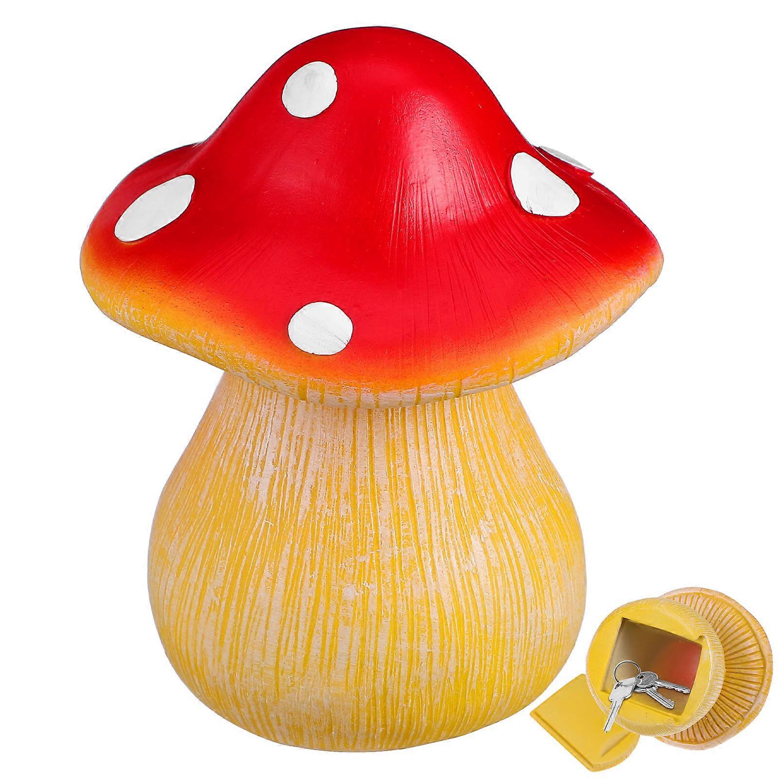 Hide A Key Outside Mushroom Figurine Safe for with Multi-Functional Use