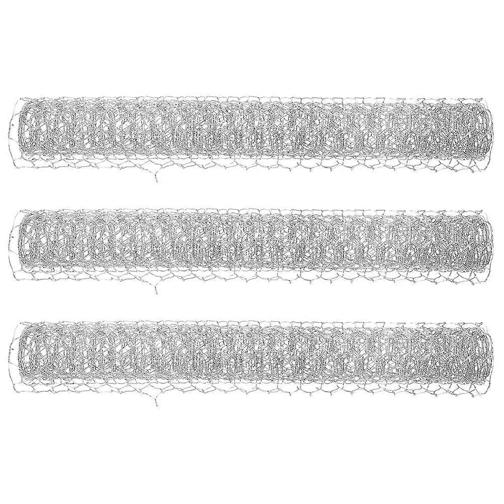 Hexagonal Wire Net Chicken Wire for DIY Projects 3 Sheets Galvanized Iron