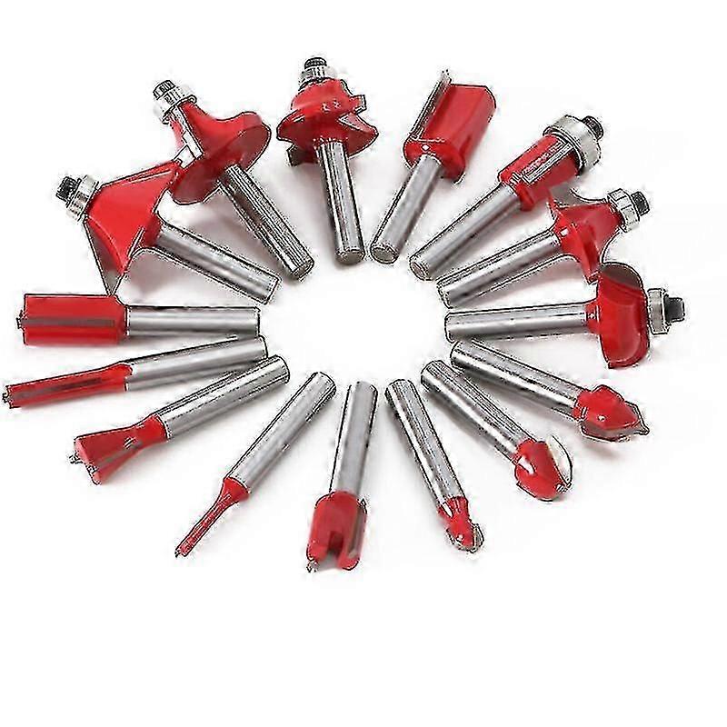 15pcs 6.35mm Shank Router Bits Kit