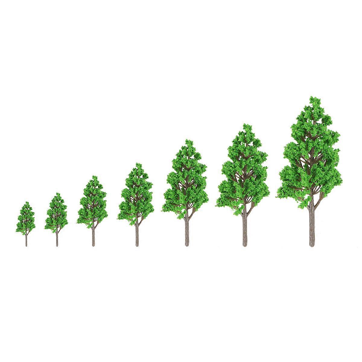 Plastic Poplar Tree Model for Landscape Scene with 7Pcs