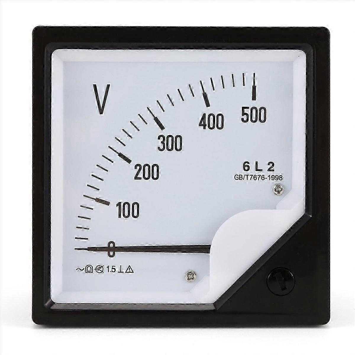 6L2 Voltmeter AC 500V Pointer Type Voltage Meter Mechanical Header
