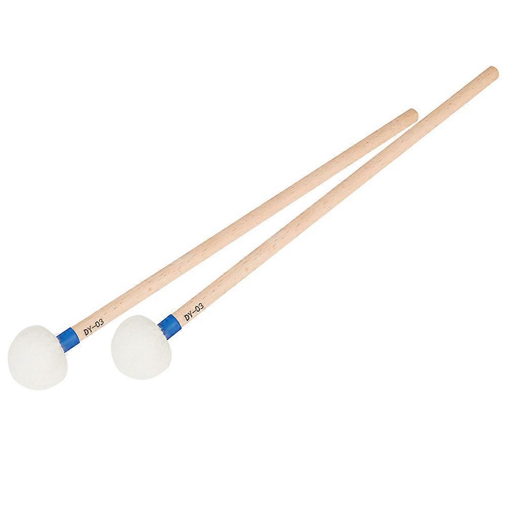 2pcs Drumsticks Felt Sticks Percussion Drumsticks Wooden Handle Drumsticks