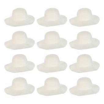 Lot de 12 chapeaux de cowboy à faire soi-même pour enfants, plage, travail d'été, ferme, hommes et femmes, décoration pour fête d'anniversaire sur le thème du cowboy, projets de bricolage, beige