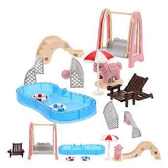 Dollhouse Swim Supplies Set for Playing 2Sets Featuring Assorted Color Miniature Accessories
