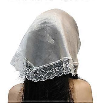Modieuze kanten drievoudige hoofddoek, multifunctionele driehoekige hoofdsjaal voor feestjes en informele uitjes, gemakkelijk te dragen.
