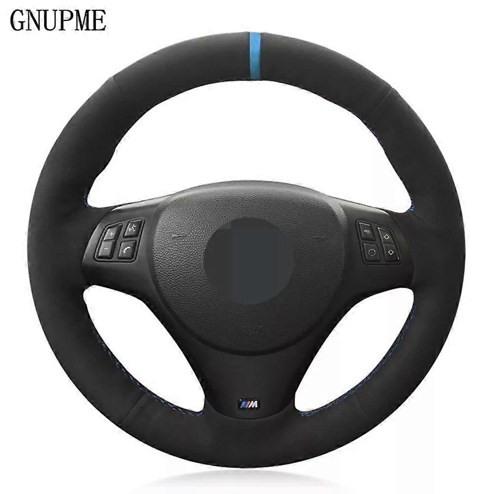 DIY håndsyet sort ruskind bilratdæksel til BMW M Sport M3 E90 E91 E92 E93 E87 E81 E82 E88 X1 E84