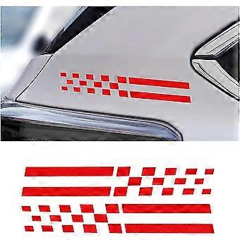 Stukken reflecterende stickers voor achteruitkijkspiegels, universele reflecterende strips voor achteruitkijkspiegels de meeste auto's, reflecterende sticker spiegel vlag stuk (rood