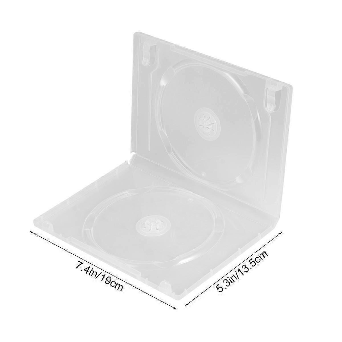 Cd Storage Box, Transparent, Portable, 6Pcs Double Disc Storage Holder