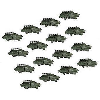 Mini Army Truck Models for Playing 16Pcs Plastic Toy Vehicles with Realistic Details