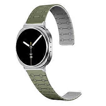 For Samsung Galaxy Watch 8 / 8 Classic Two Color Silicone Magnetic Strap Green