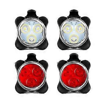 4 Pack Usb Rechargeable Bike Light Set Front And Rear Led Bicycle Xixi