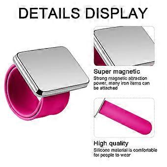 SUPVOX Silikon Friseur Armband Armband Slap Armband Magnetisches Eisenarmband für Salon Shop Zubehör (Rosy)