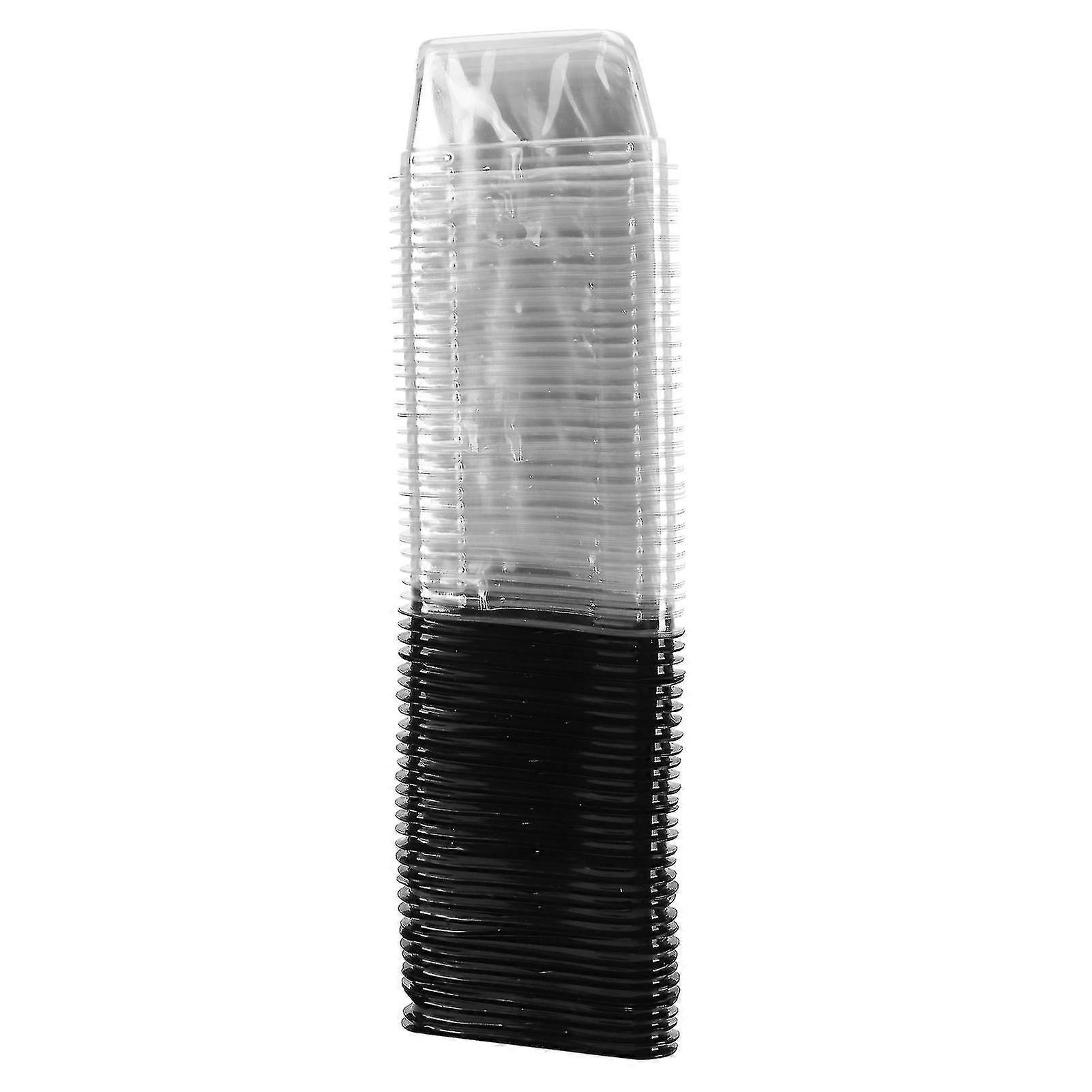 100 Pcs Black Plastic Triangular Cake Pastry Dessert Packaging Boxes-cr