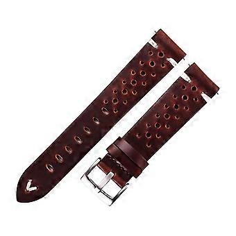Leather Watch Band 18mm Dark Brown Quick Release Vintage Strap Handmade Unisex Durable OilWax Finish
