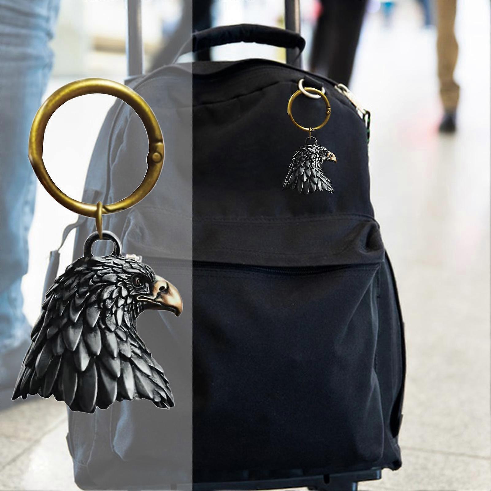 Handcrafted Eagle Bell Metal Keychain Motorcycle Backpack Decor