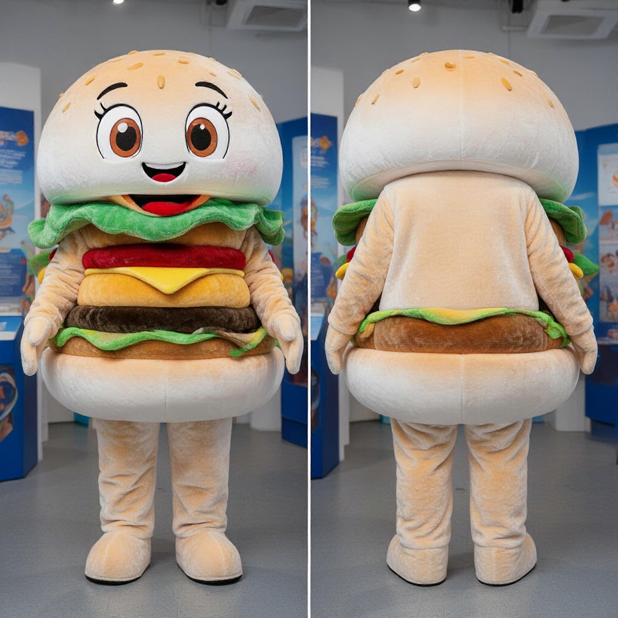 MASTICOT Creamy Plush Hamburger Mascot