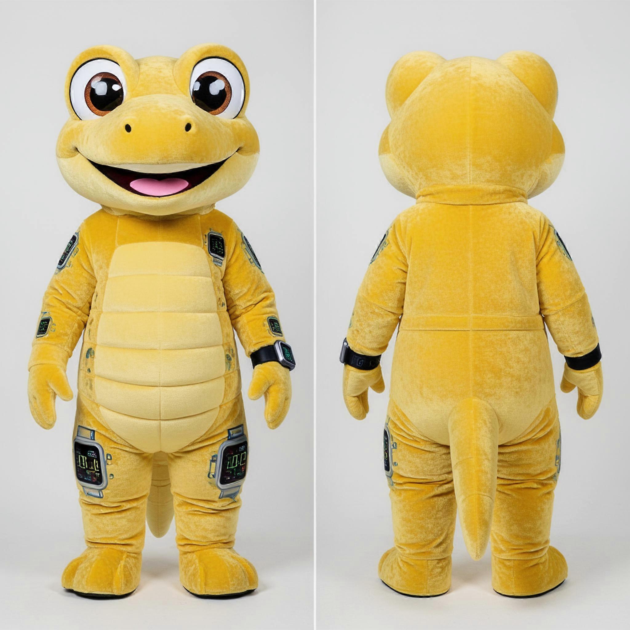 MASTICOT Vibrant Yellow Playful Lizard Mascot