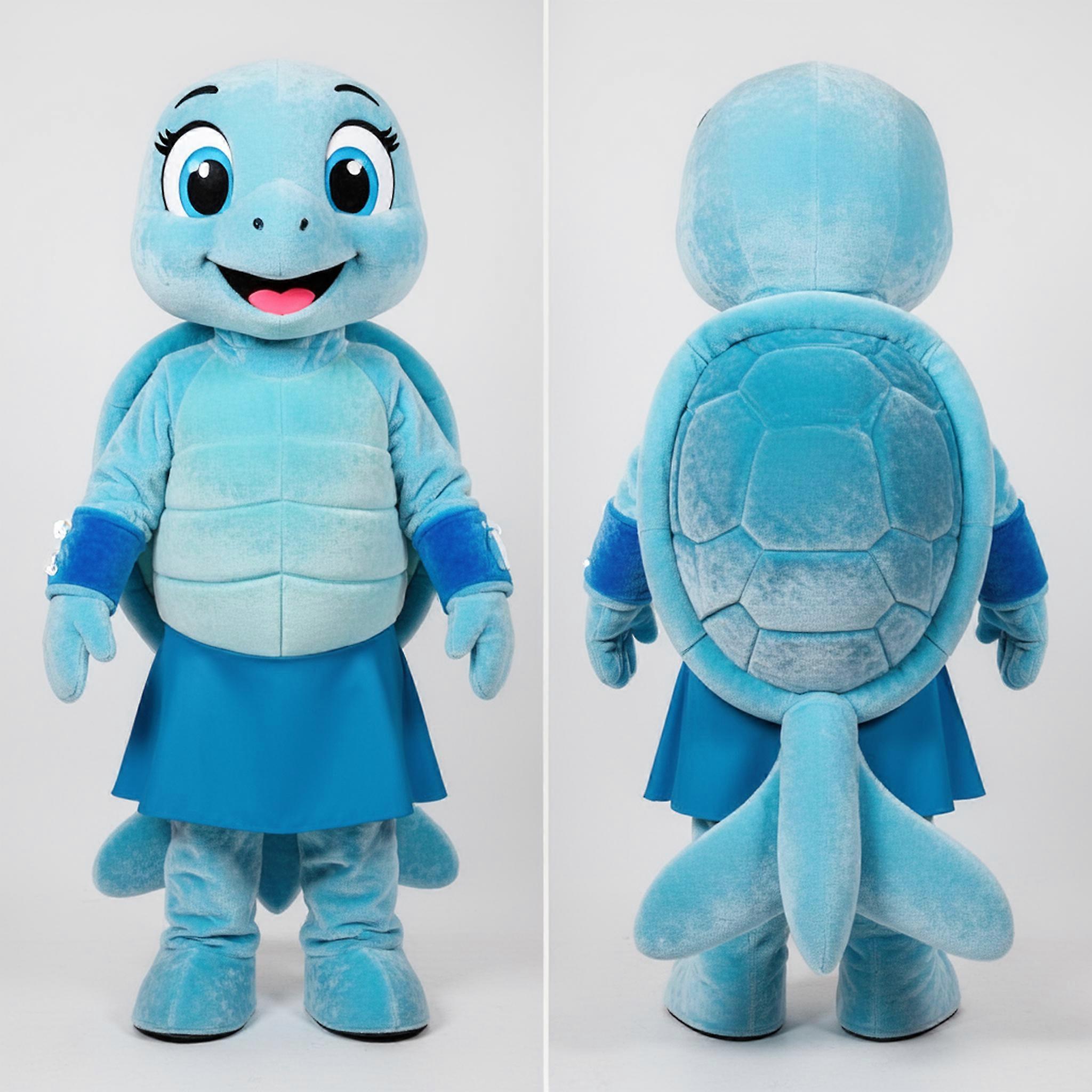 MASTICOT Sky Blue Cartoon Sea Turtle Mascot