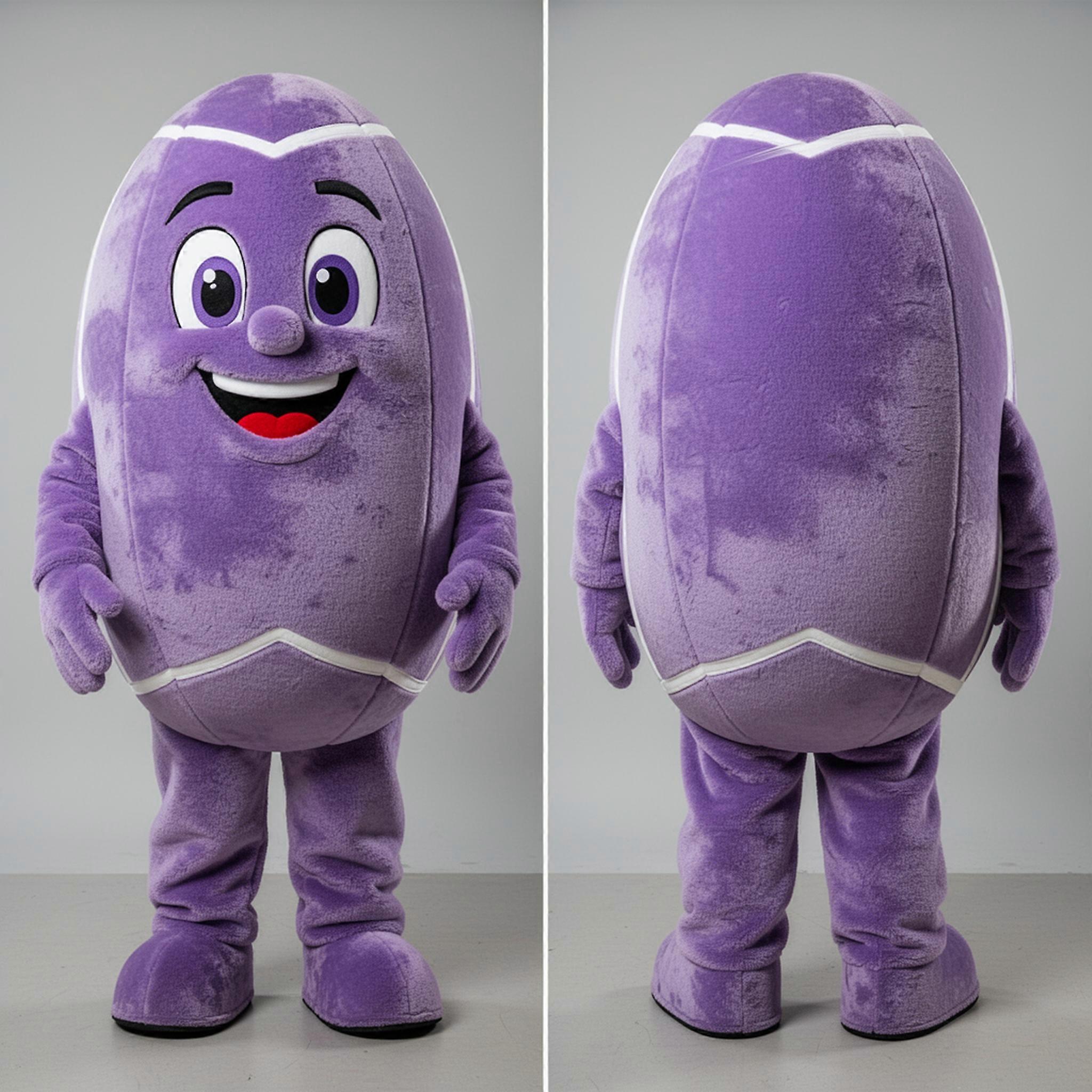 MASTICOT Lavender Rounded Rugby Ball Mascot
