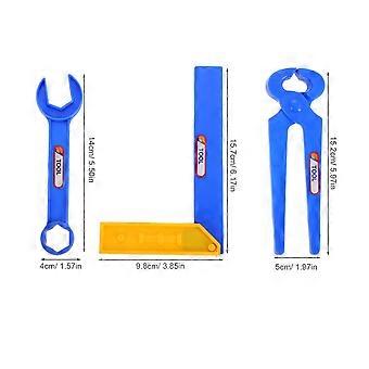 Maintenance Toy Parts 3Pcs Kids Tool Set for Playing in Blue Plastic