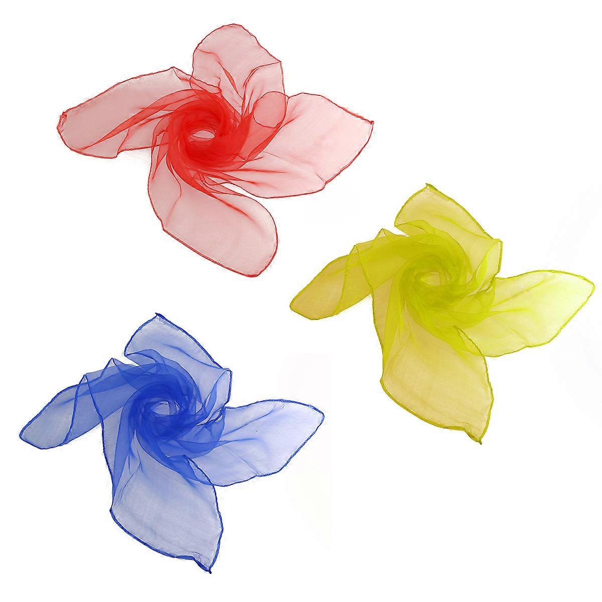Assorted Color Dance Scarves Hemmed Square for Dance Groups 2Pcs