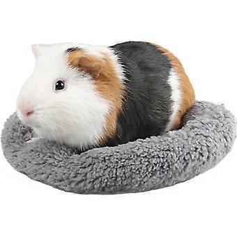 Hamster Bed, Soft Round Velvet Warm Sleep Mat, Washable Pad for Hamster Hedgehog and Other Small Animals (Grey, L)