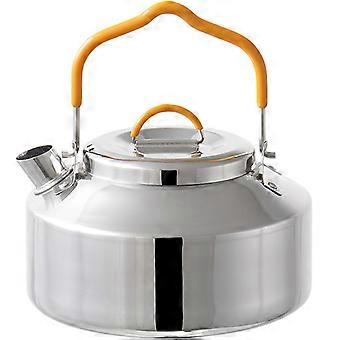 Chaleira de aço inoxidável para camping ao ar livre, conjunto de 2 unidades, cor prata.