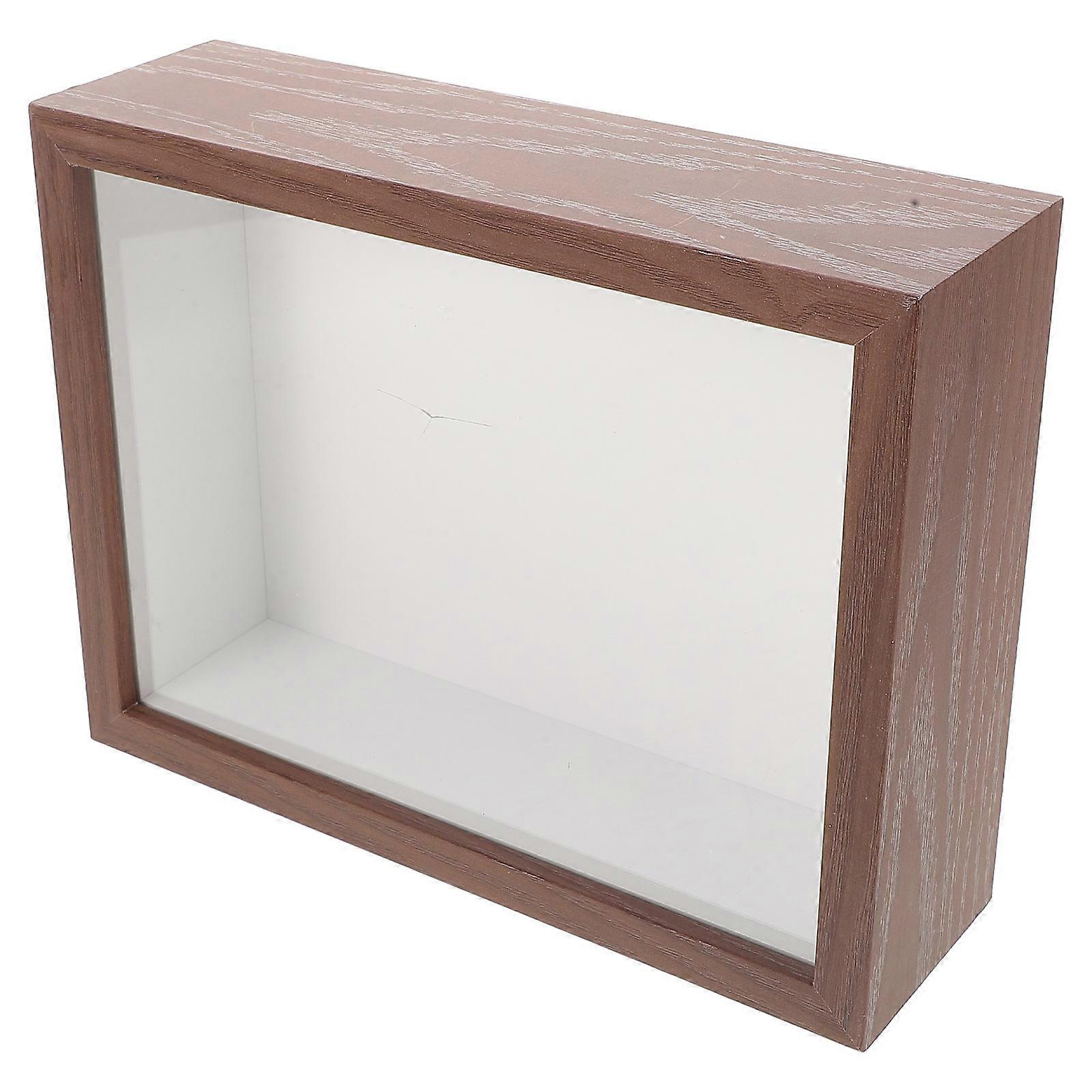 Vitrine de madeira vazada para decoração, tamanho 8 polegadas, ideal para mesa de café.
