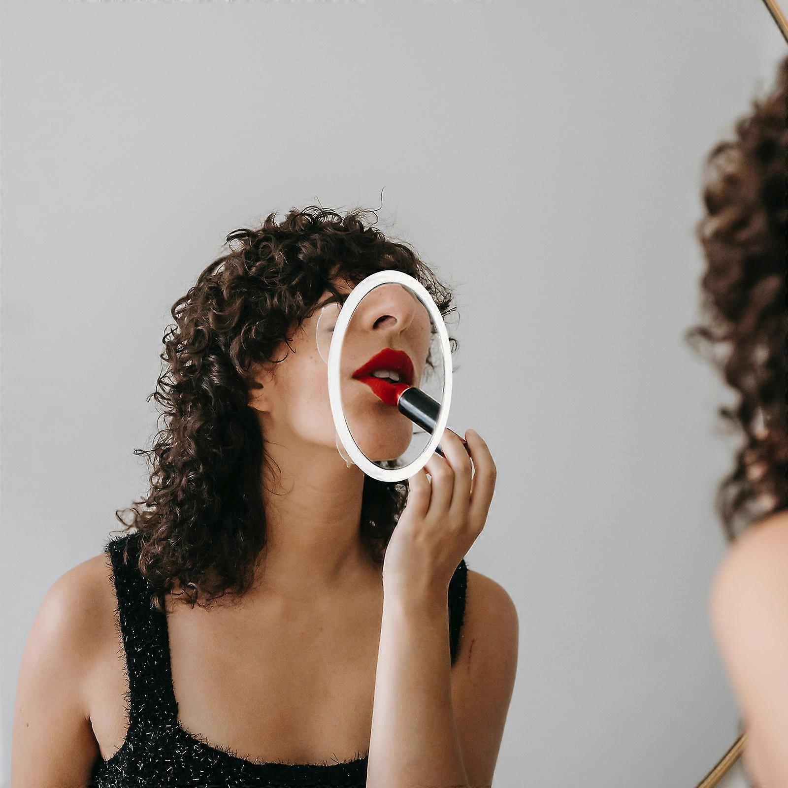 Practical Magnifying Makeup Mirror Single Side with Suction Cups White
