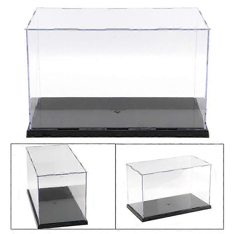 Perspex Acrylic Display Case H Box Plastic Base Dustproof Figure Trophy