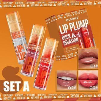 Lip Plumper Gloss, Óleo Labial, Kit de Bálsamo Labial Hidratante, 3 Unidades de Óleo Labial, Batom Líquido Hidratante Brilhante, Bálsamo Labial, Máscara labial Duradoura