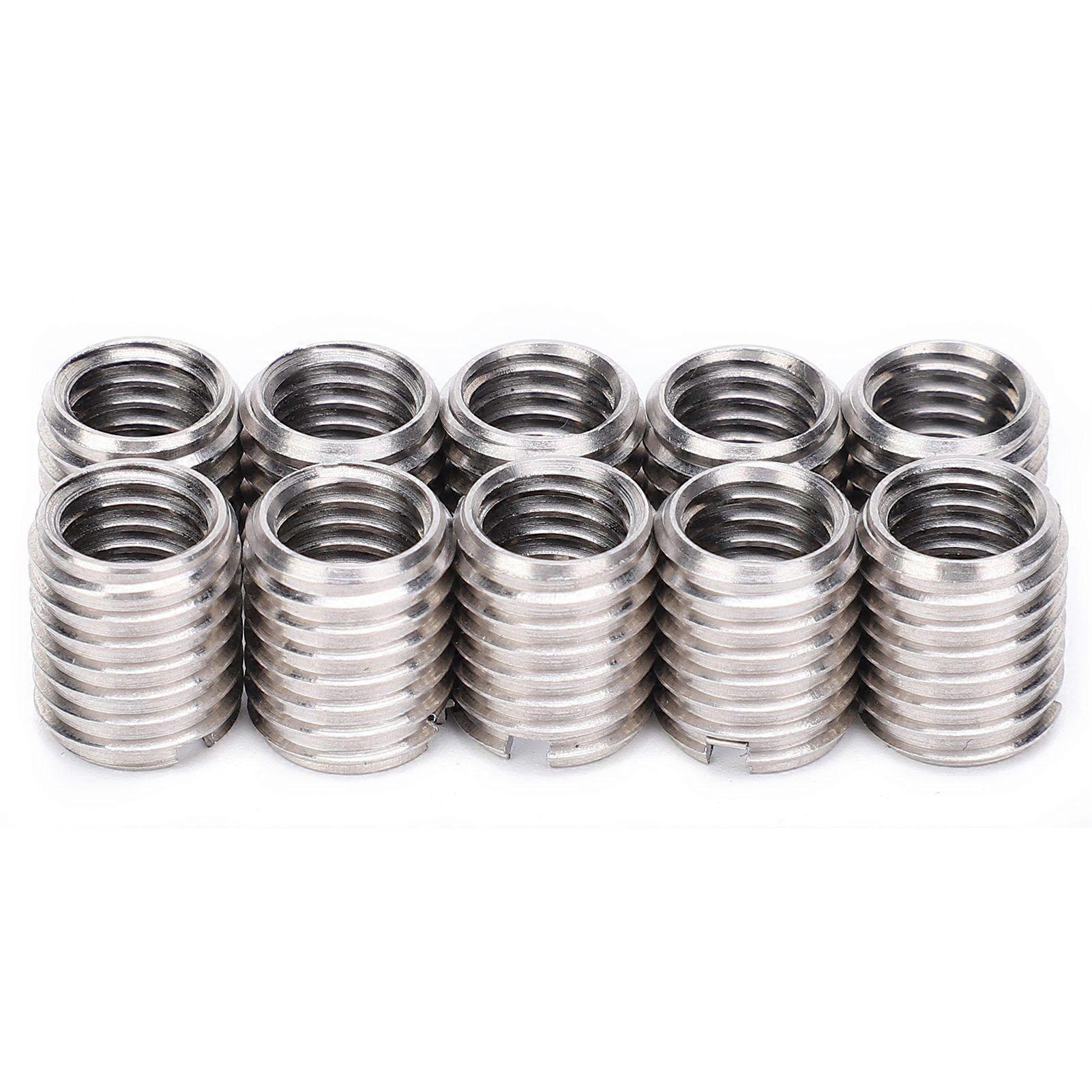 10Pcs Insert Nut Thread Repair Sleeve Threaded Bushing Screw Reducing Conversion Tool YEMAA