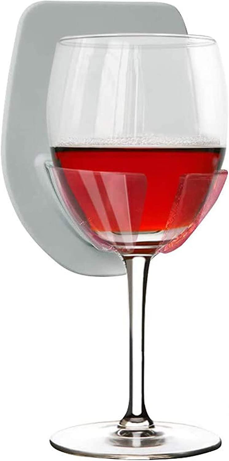 2023 - حامل زجاج النبيذ دش وحمام شفط كأس النبيذ هدايا الاسترخاء (رمادي)