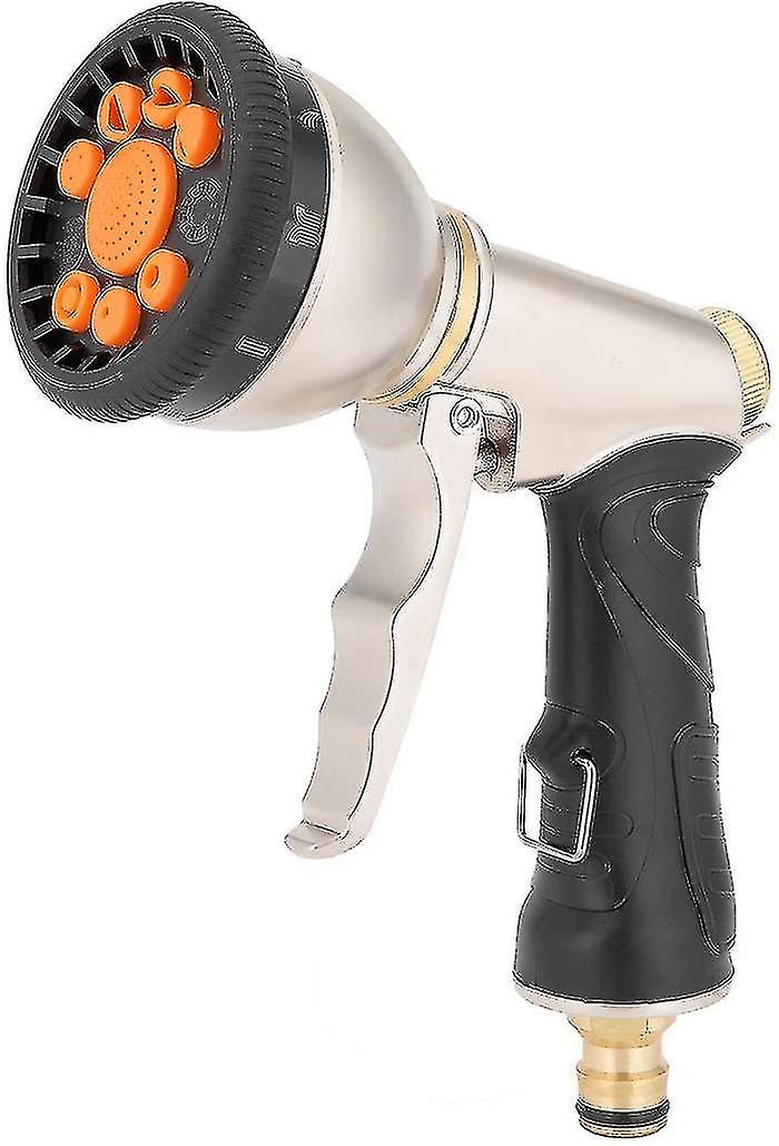 Expandable Garden Hose Spray Nozzle, 9-way Multi Functional Heavy Duty Metal1pcs