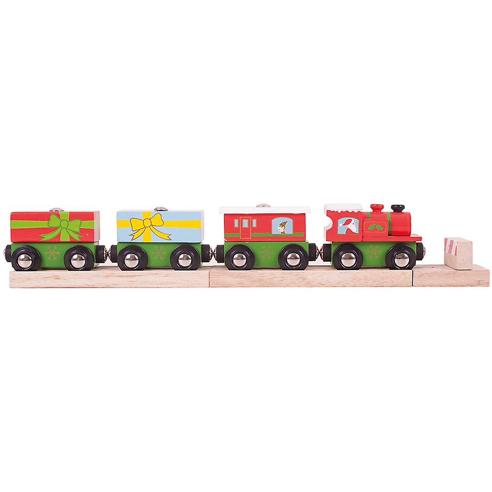Bigjigs Rail Wooden Christmas Train Locomotive Engine Railway Seasonal Xmas