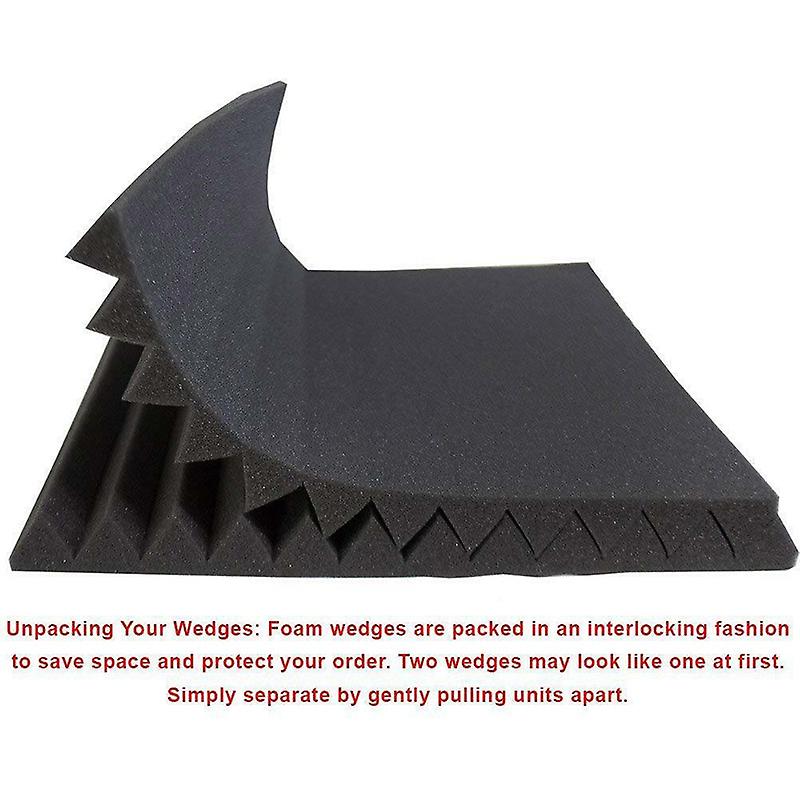 24 Pcs Acoustic Foam Panels Soundproof Studio Wedges Tiles for KTV Music Room Home New