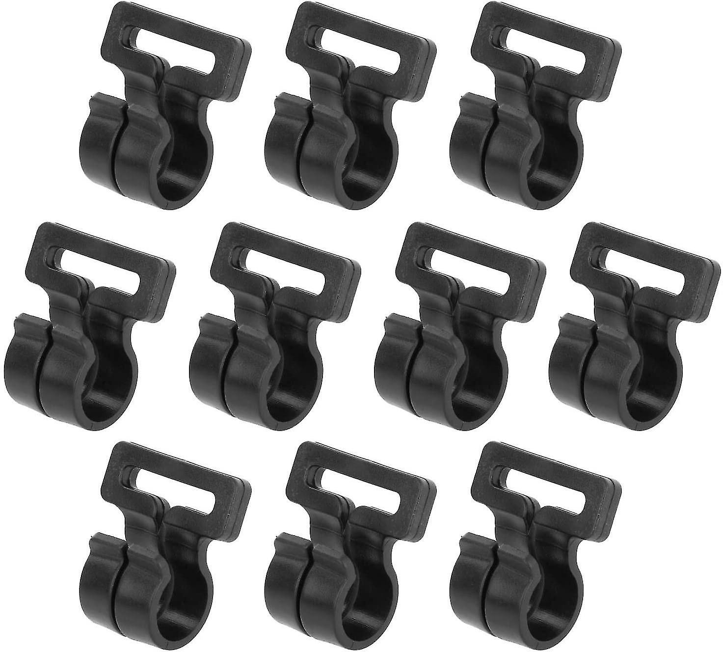 10 Pieces Camping Tent Pole Hook Awning Hooks Inner Hanger High Clips Wind Rope Black Windproof For Travel Party Indoor